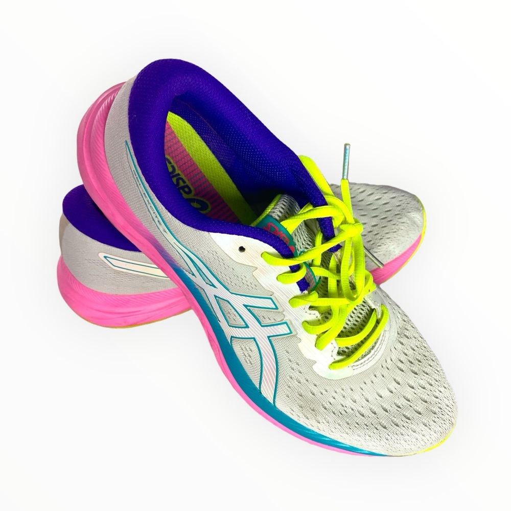 ASICS Superbright Running Shoes White, Hot Pink, Neon Yellow Women’s Siz… - Picture 4 of 4